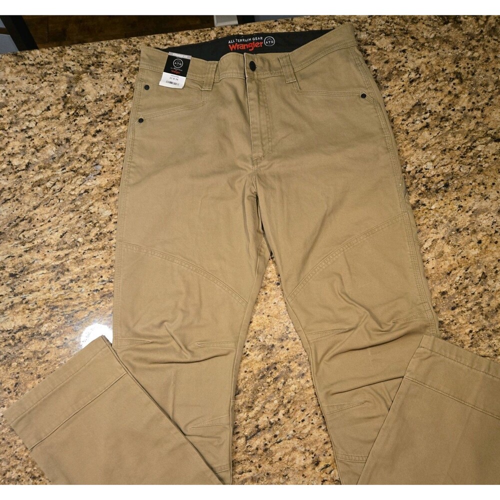 ATG by Wrangler Men Synthetic Straight Utility Pants 33x34 | Khaki/tan color